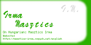 irma masztics business card